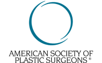 Logo of the American Society of Plastic Surgeons featuring a blue circular design above the organization's name.