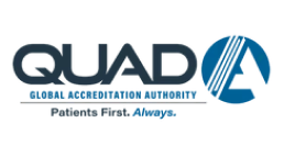 Quad logo with the text "Quad" and a blue stylized letter "A." Slogan reads: "Quad’s Innovation Engine: Educate. Equip. Engage.